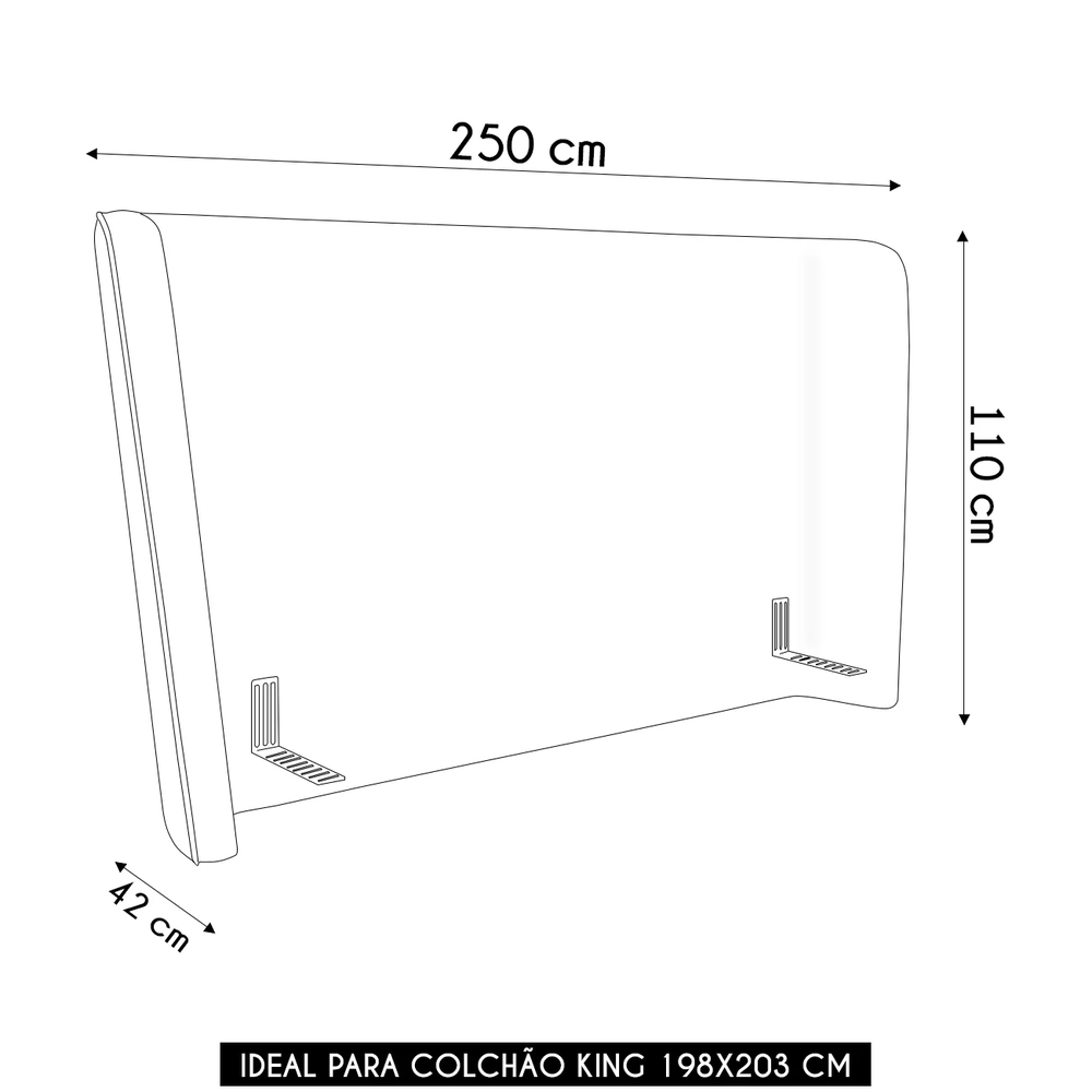 Cabeceira Cama Box King 195cm Nicea Z37 Veludo Bege - Mpozenato