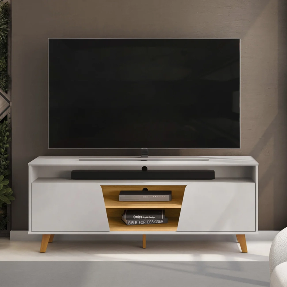 Rack Bancada de TV 60 Pol 150cm Elaine D04 Cedro/Bali - Mpozenato