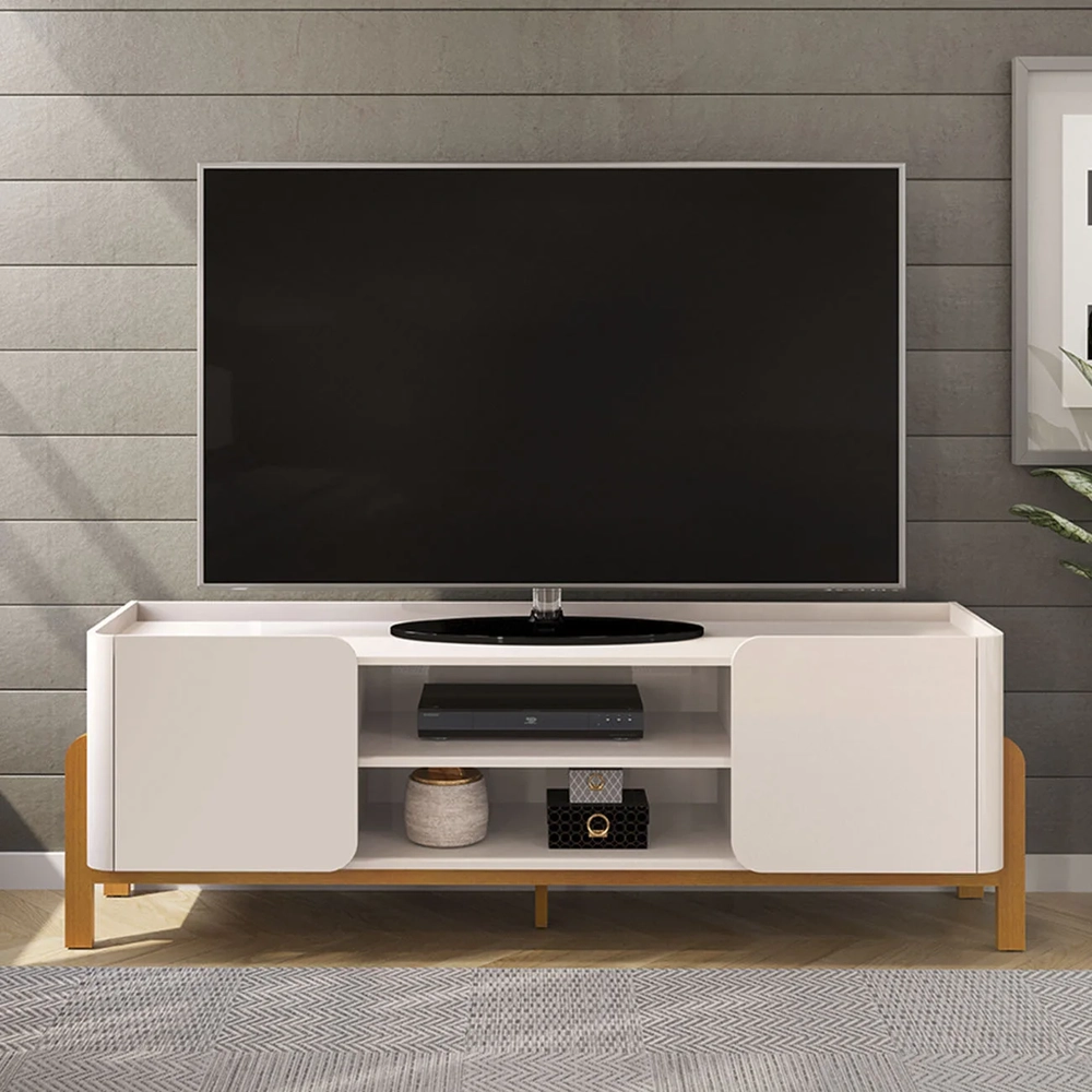 Rack Bancada de TV 65 Pol 180cm Chest D04 Off White/Cedro - Mpozenato