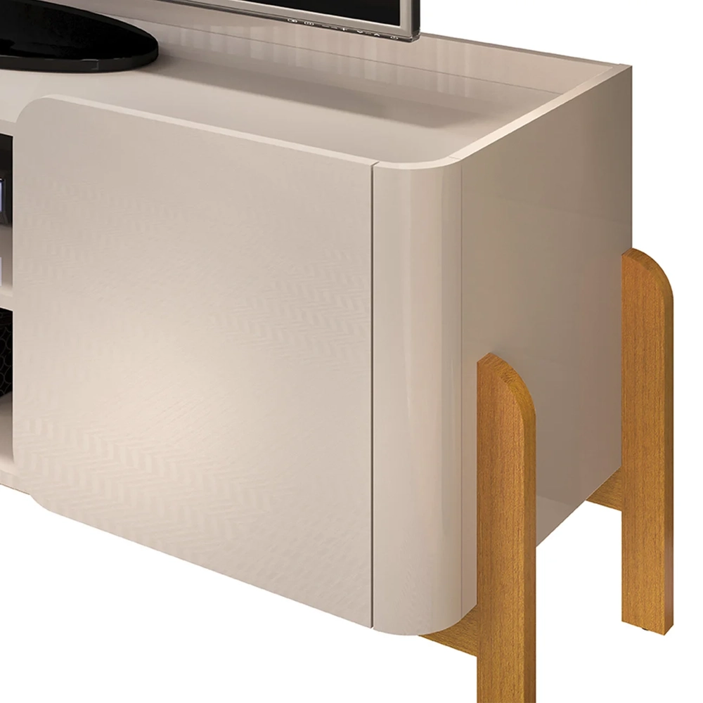 Rack Bancada de TV 65 Pol 180cm Chest D04 Off White/Cedro - Mpozenato