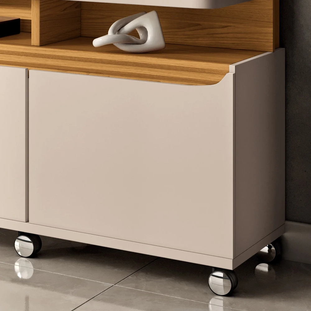 Estante Painel de TV 70 Pol 180cm Luma H01 Cinamomo/Off White - Mpozenato