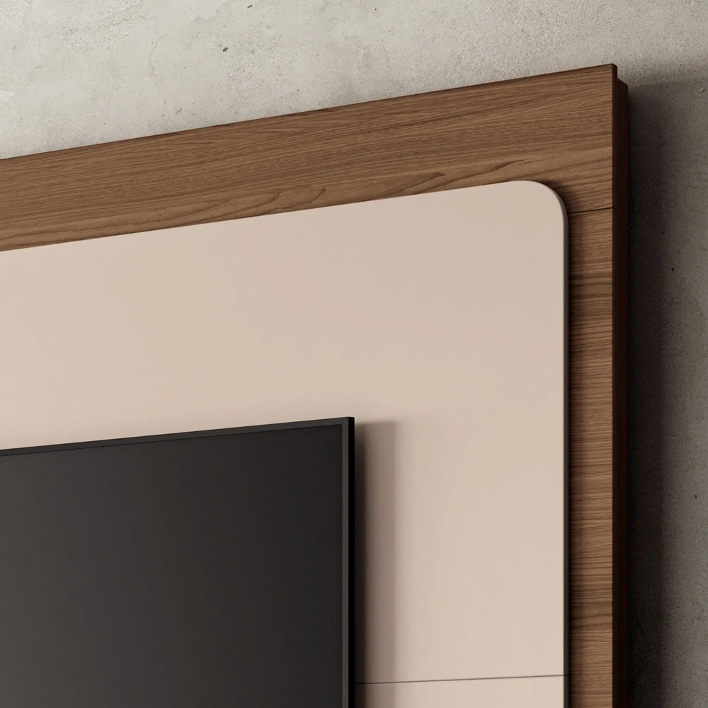 Estante Painel de TV 70 Pol 180cm Luma H01 Castanho/Off White - Mpozenato