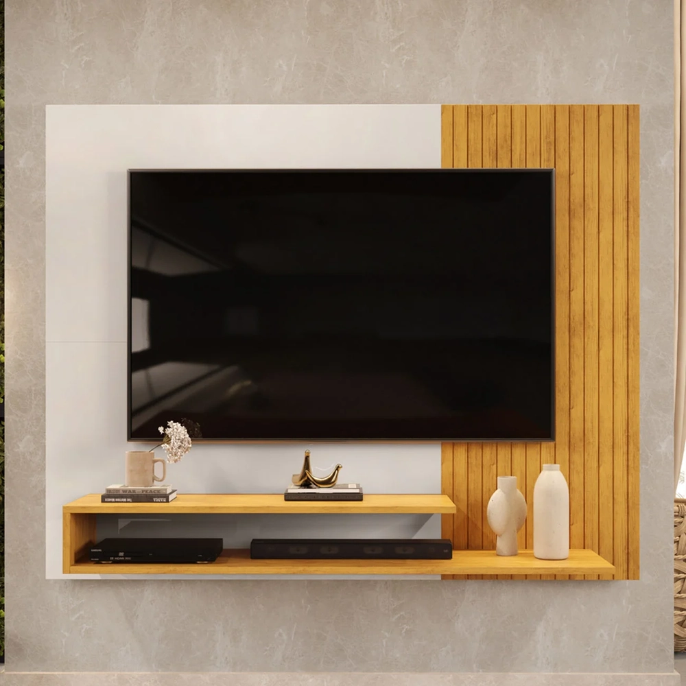 Painel TV 50 Pol 136cm Bancada Suspensa Vetra D04 Cedro/Bali - Mpozenato