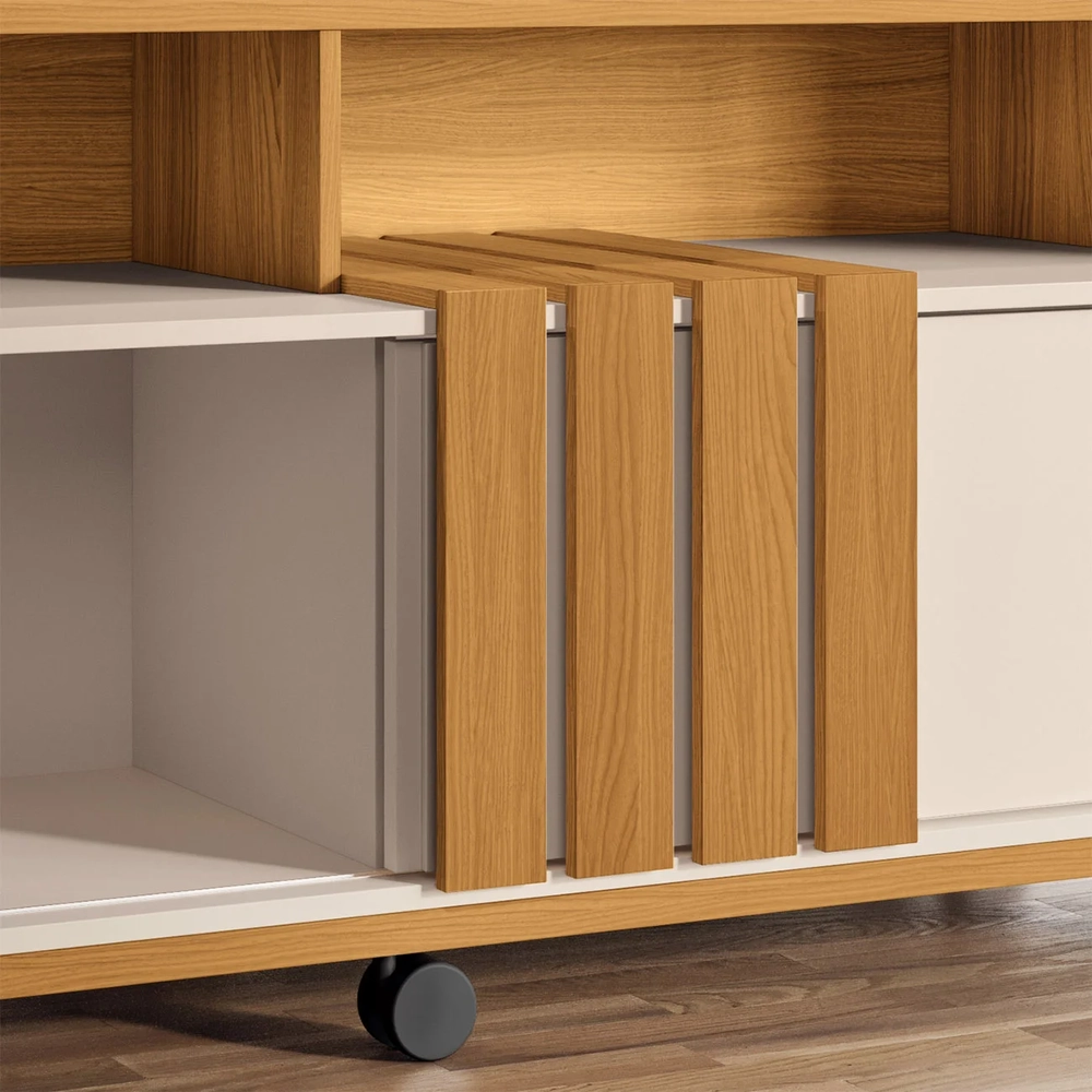 Rack Bancada de TV 50 Pol 136cm Analu H01 Cinamomo/Off White - Mpozenato