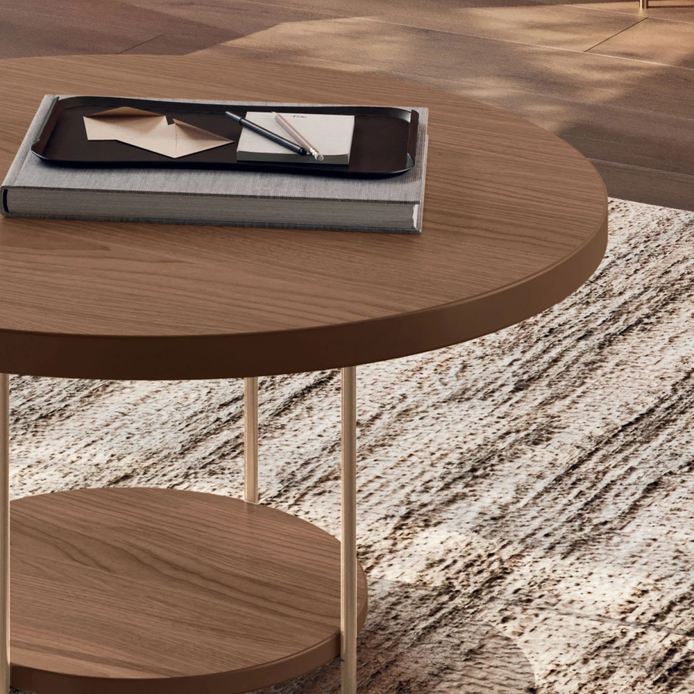 Mesa de Centro Para Sala Pés Metálicos Kit 2 Mindy H01 Castanho - Mpozenato