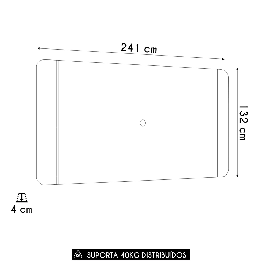 Painel Para TV 75 Pol 241cm Suspenso Ariane D04 Off/Dourado - Mpozenato