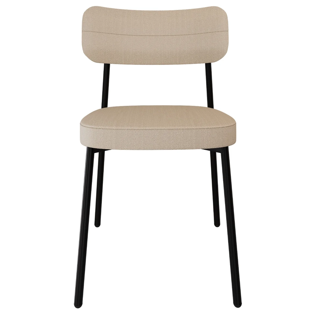 Cadeira de Jantar Estofada Kit 6 Ella M25 Linho Areia - Mpozenato