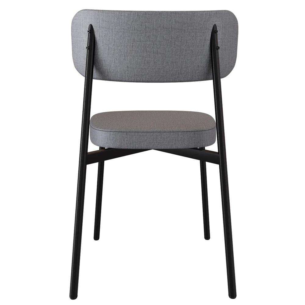 Cadeira de Jantar Estofada Kit 6 Ella M25 Linho Cinza - Mpozenato