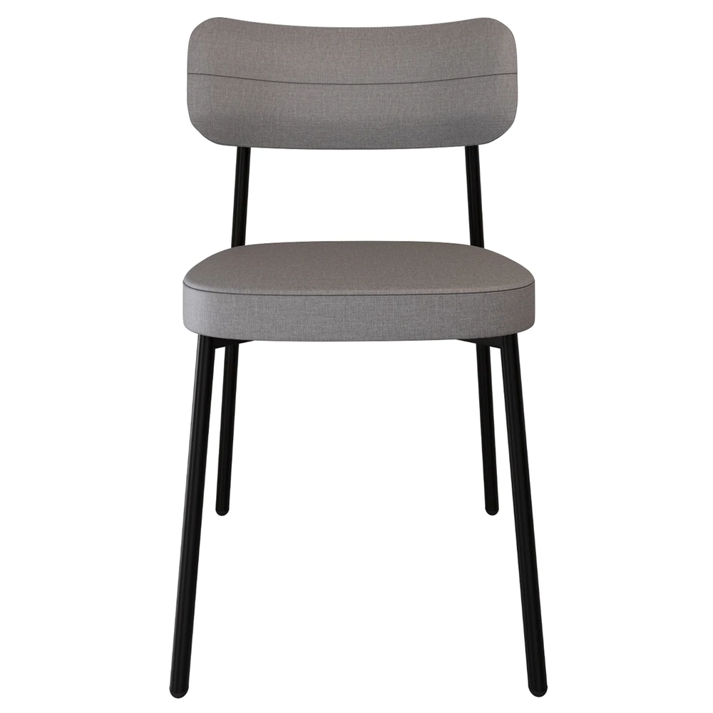 Cadeira de Jantar Estofada Kit 6 Ella M25 Linho Cinza CL - Mpozenato