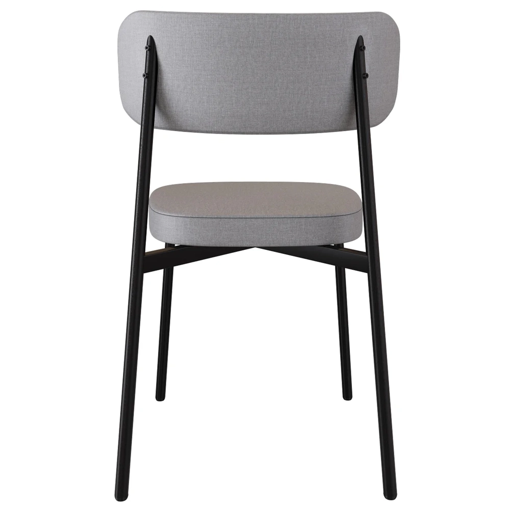 Cadeira de Jantar Estofada Kit 6 Ella M25 Linho Cinza CL - Mpozenato