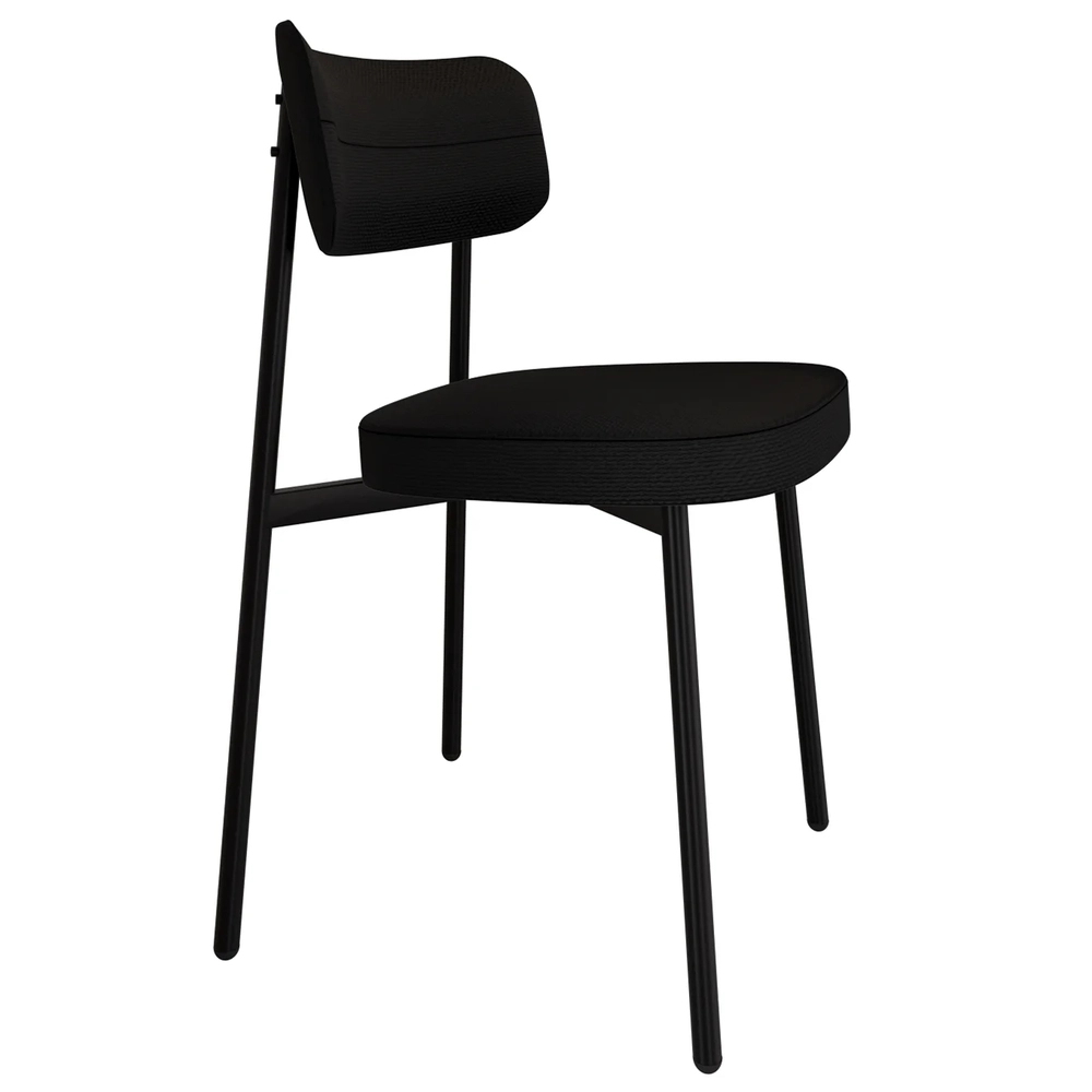 Cadeira de Jantar Estofada Kit 6 Ella M25 Linho Grafite - Mpozenato