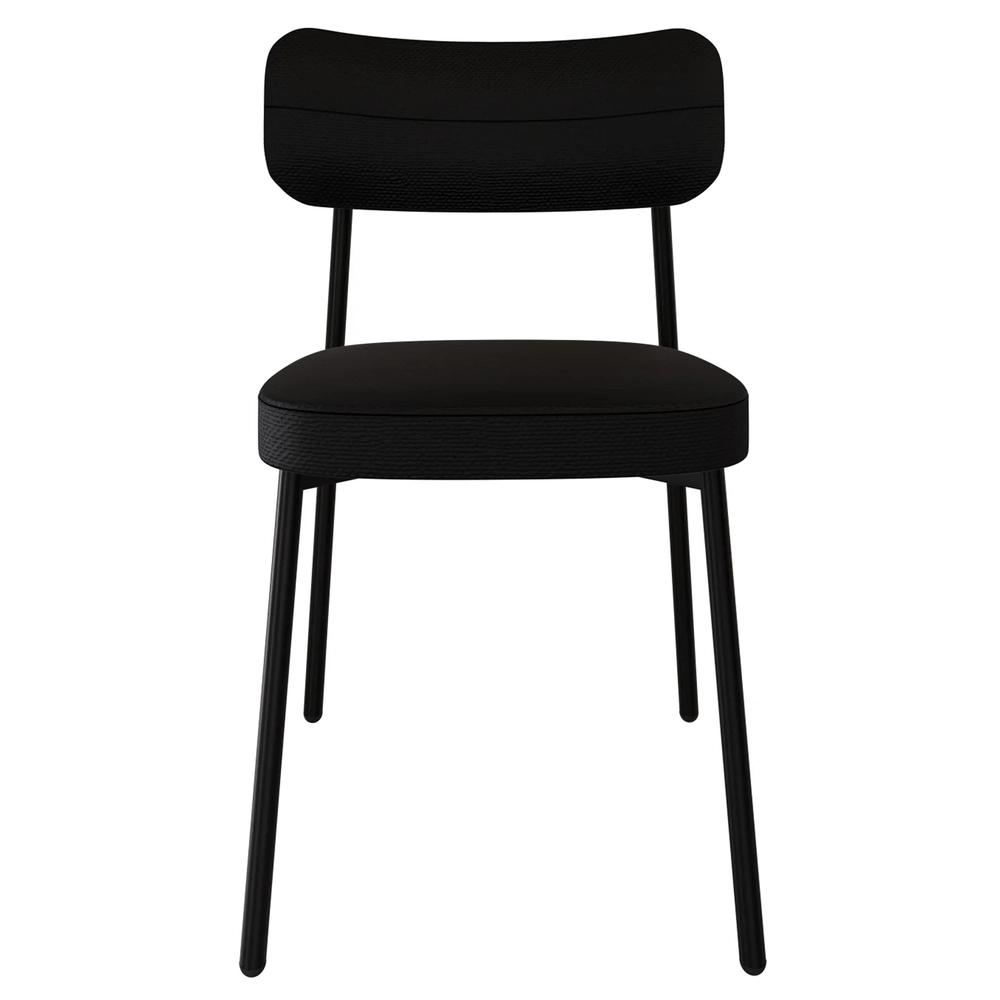 Cadeira de Jantar Estofada Kit 6 Ella M25 Linho Grafite - Mpozenato