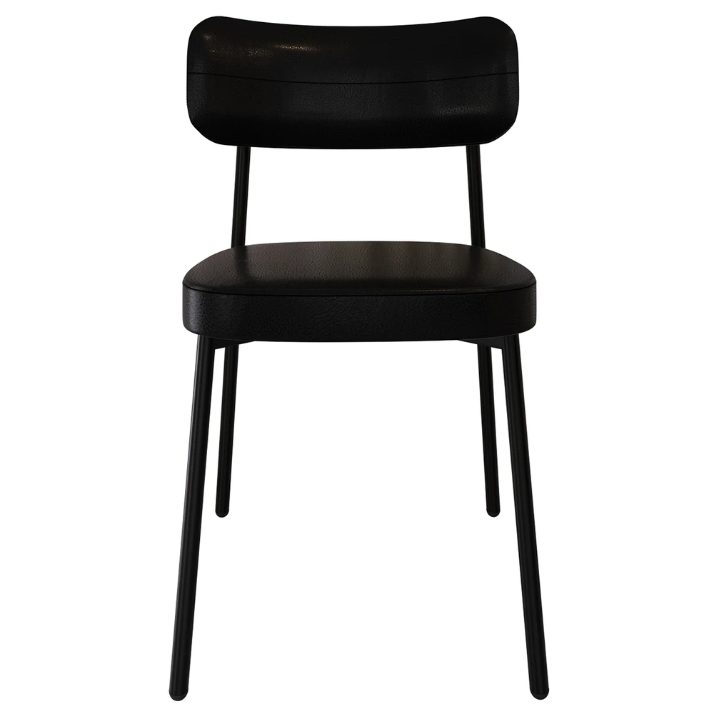 Cadeira de Jantar Estofada Kit 6 Ella M25 Sintético Preto - Mpozenato