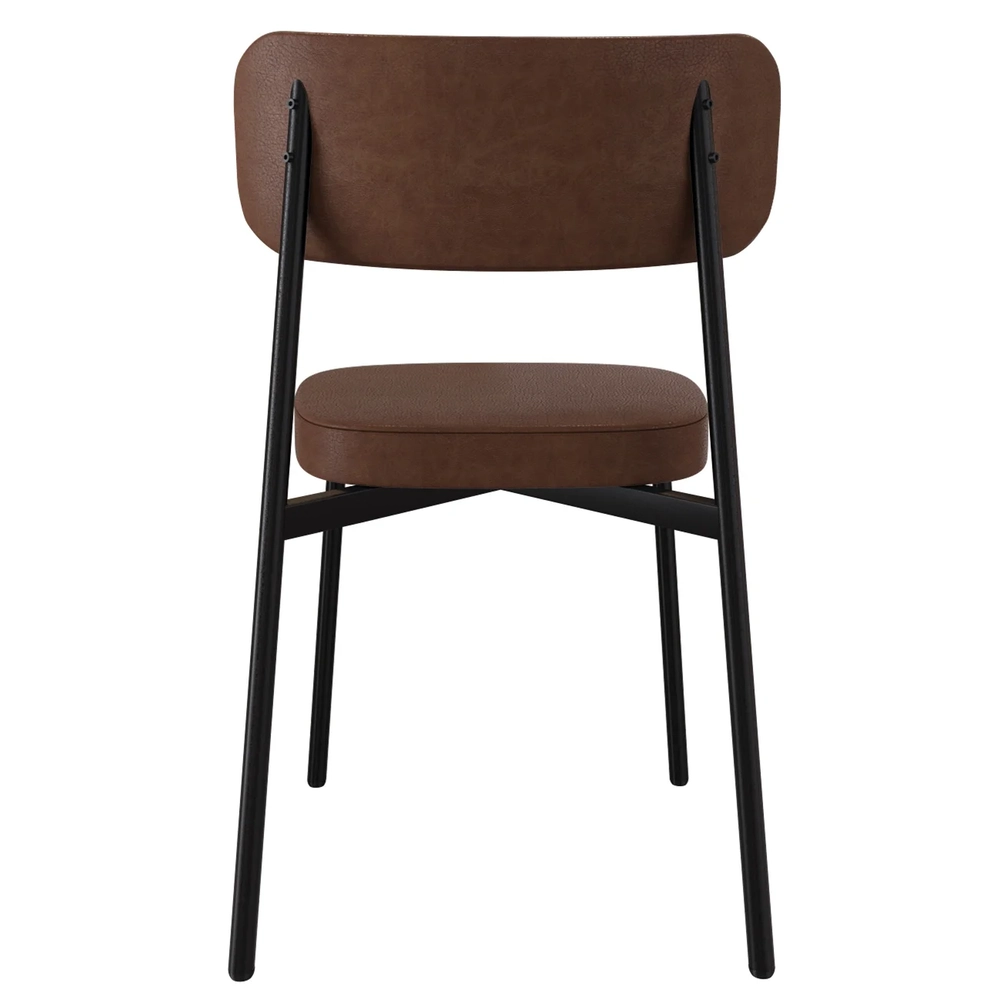 Cadeira de Jantar Estofada Kit 8 Ella M25 Sintético Marrom - Mpozenato