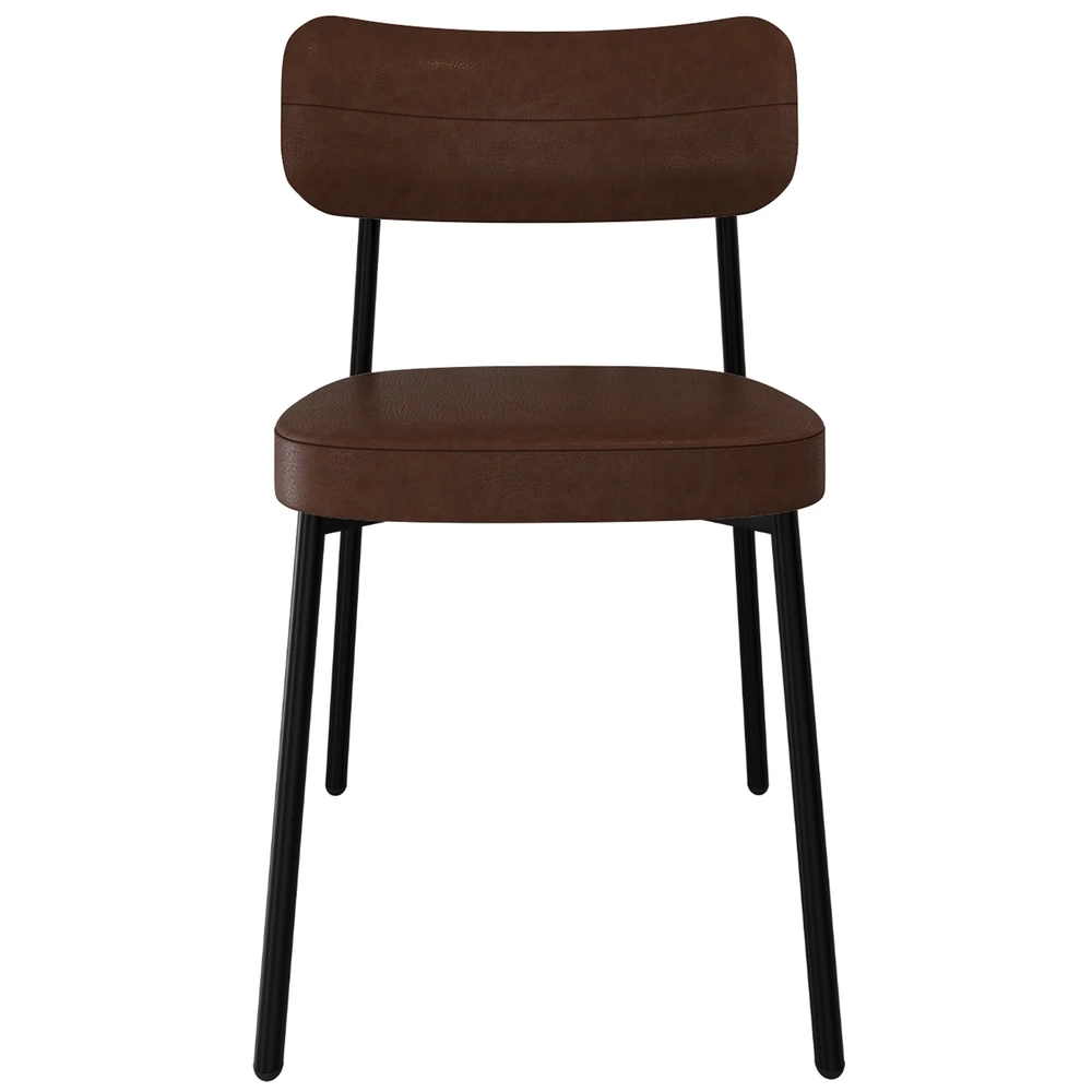 Cadeira de Jantar Estofada Kit 8 Ella M25 Sintético Marrom - Mpozenato