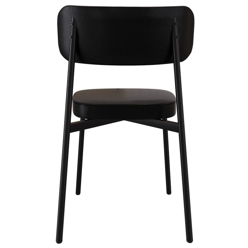 Cadeira de Jantar Estofada Kit 8 Ella M25 Sintético Preto - Mpozenato