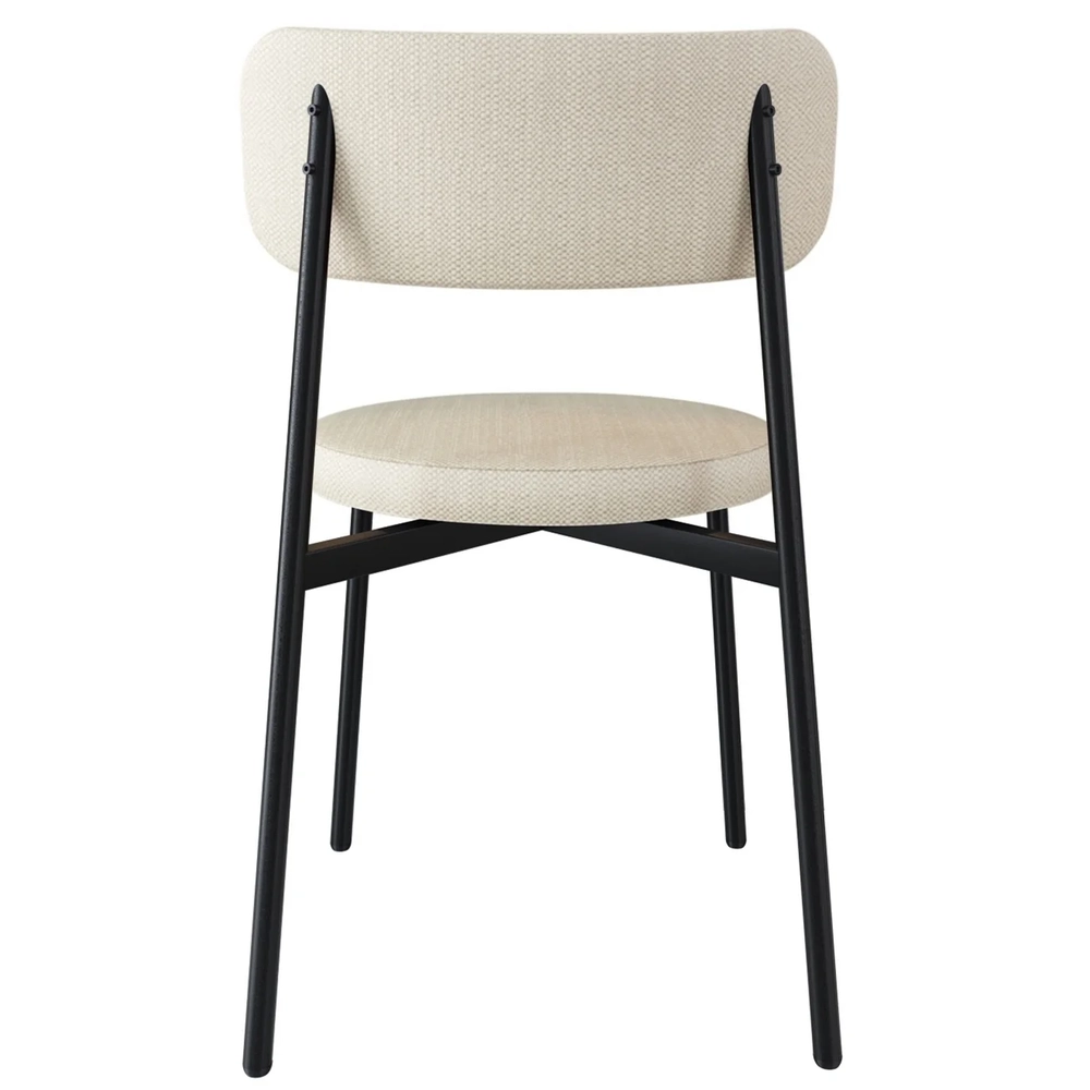 Cadeira de Jantar Estofada Kit 2 Nyka M25 Linho Areia/Marrom - Mpozenato