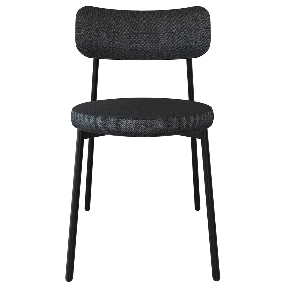 Cadeira de Jantar Estofada Kit 4 Nyka M25 Linho Grafite - Mpozenato