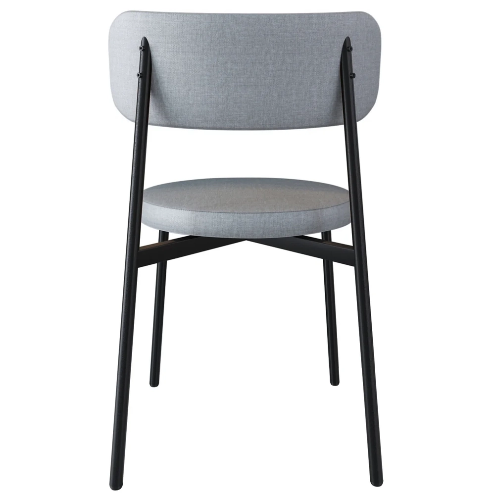 Cadeira de Jantar Estofada Kit 4 Nyka M25 Linho Cinza CL/Preto - Mpozenato