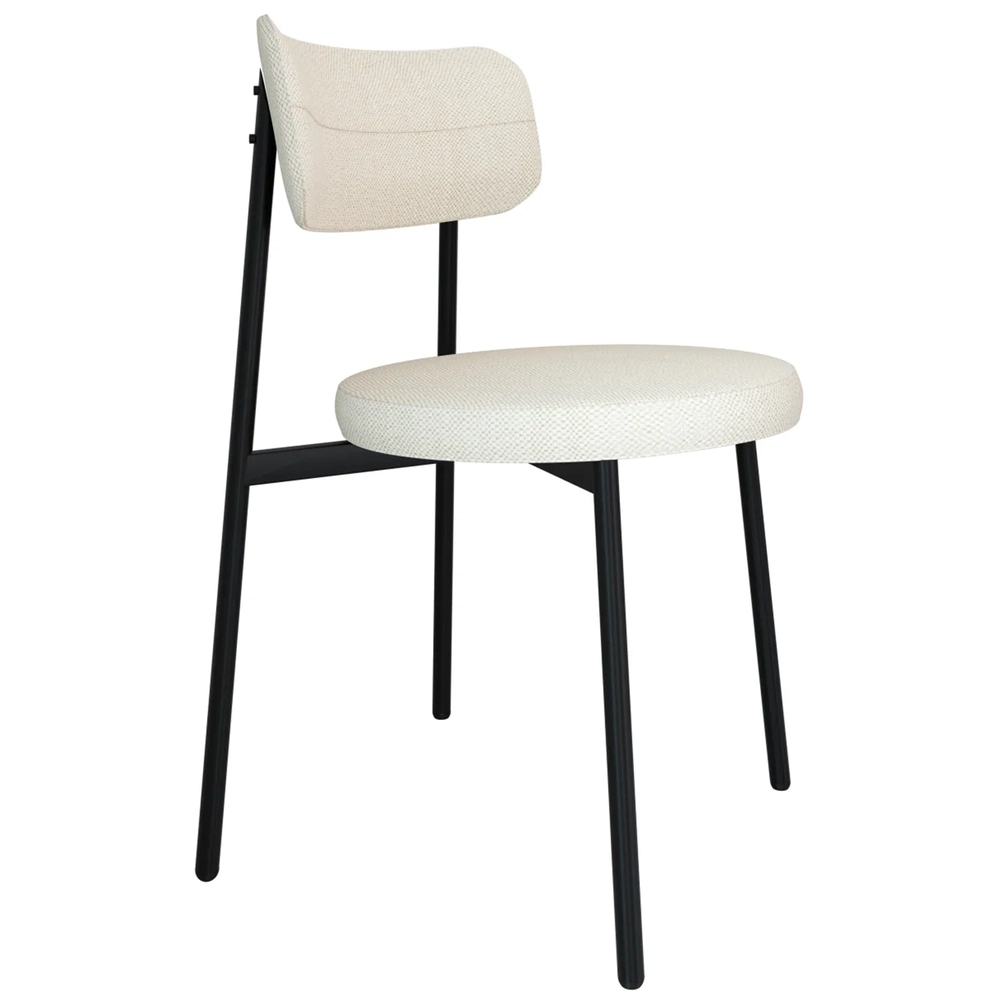 Cadeira de Jantar Estofada Kit 4 Nyka M25 Linho Palha - Mpozenato