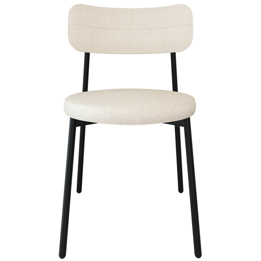 Cadeira de Jantar Estofada Kit 4 Nyka M25 Linho Palha - Mpozenato