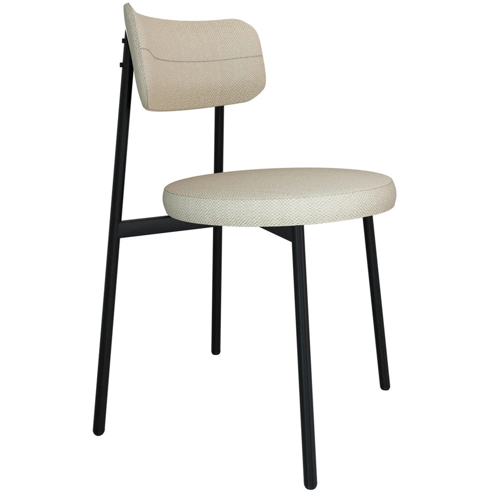 Cadeira de Jantar Estofada Kit 6 Nyka M25 Linho Areia - Mpozenato