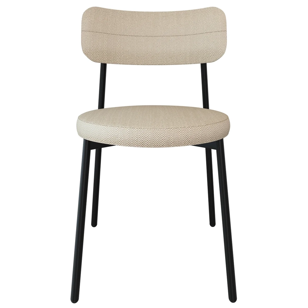 Cadeira de Jantar Estofada Kit 6 Nyka M25 Linho Areia - Mpozenato