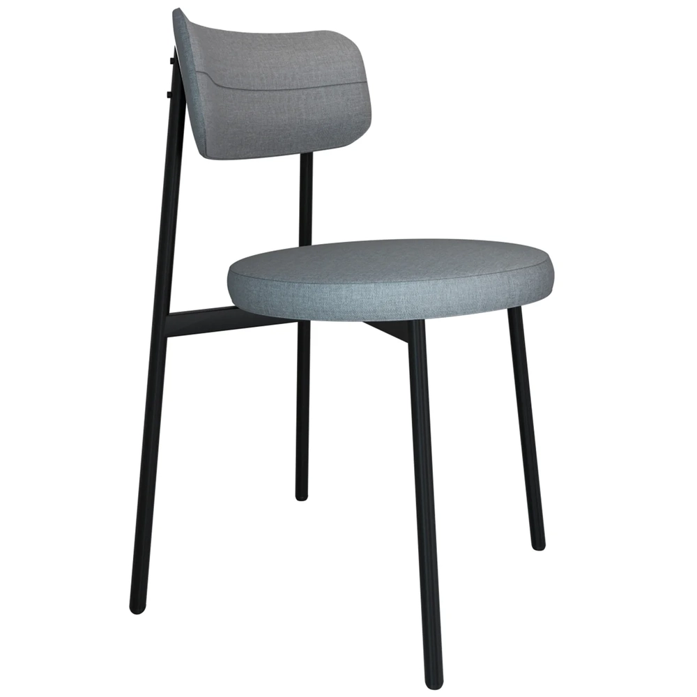 Cadeira de Jantar Estofada Kit 6 Nyka M25 Linho Cinza CL - Mpozenato