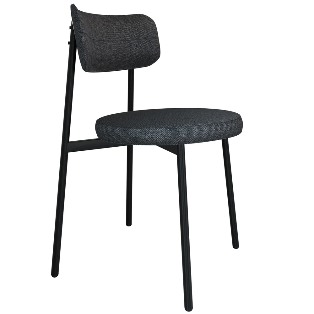 Cadeira de Jantar Estofada Kit 6 Nyka M25 Linho Grafite - Mpozenato