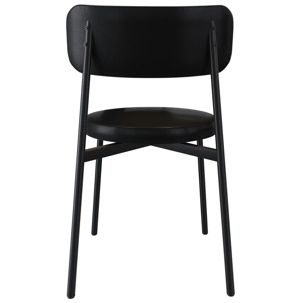 Cadeira de Jantar Estofada Kit 6 Nyka M25 Sintético Preto - Mpozenato