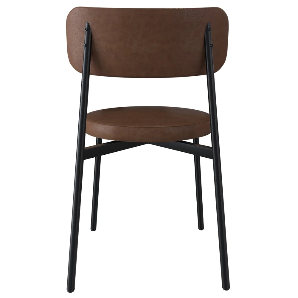 Cadeira de Jantar Estofada Kit 6 Nyka M25 Sintético Marrom - Mpozenato