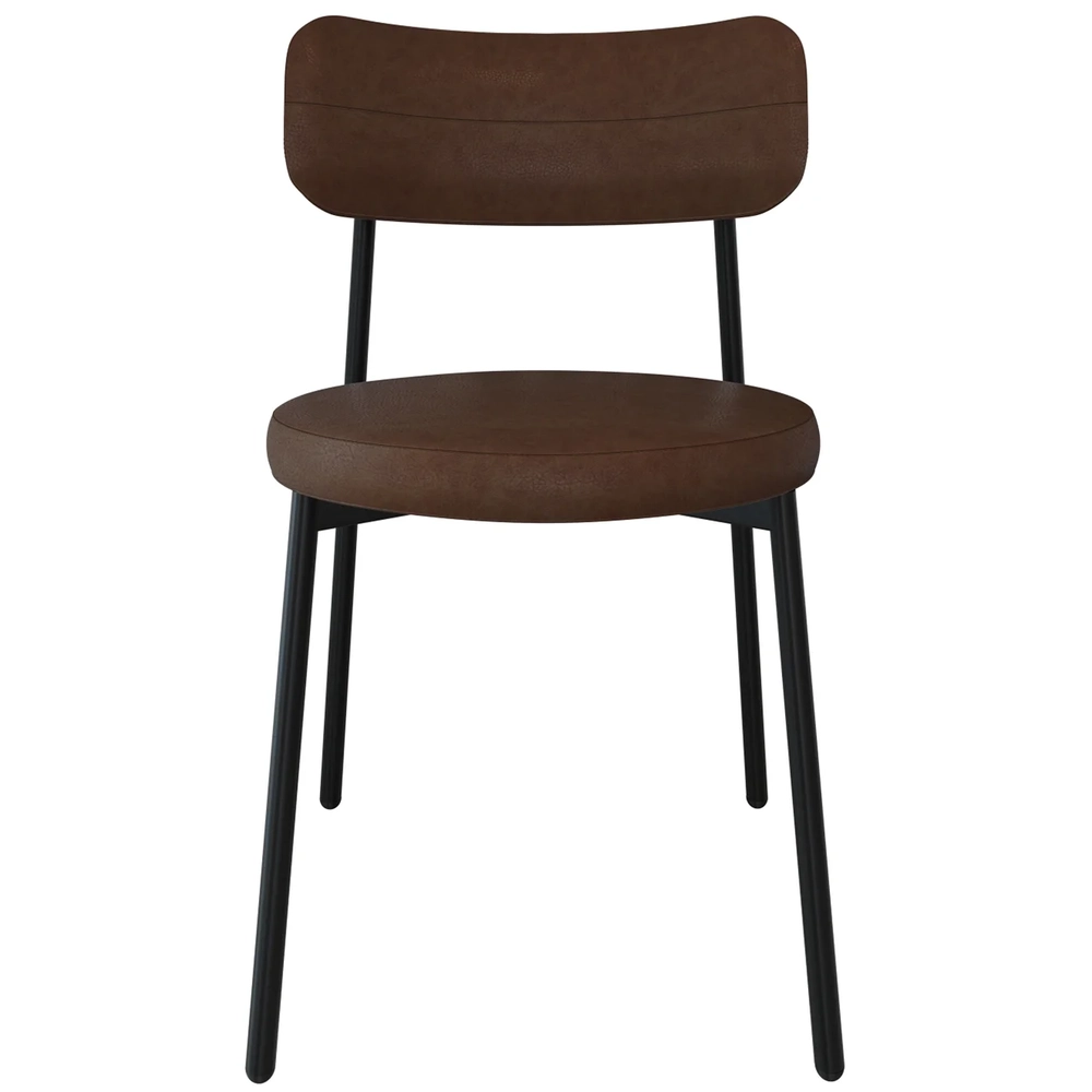 Cadeira de Jantar Estofada Kit 8 Nyka M25 Sintético Marrom - Mpozenato