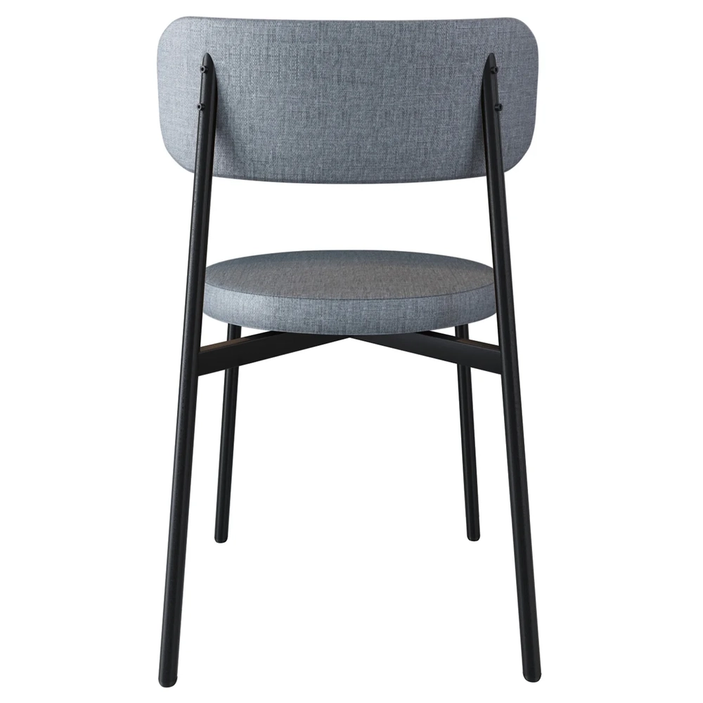 Cadeira de Jantar Estofada Kit 8 Nyka M25 Linho Cinza/Preto - Mpozenato