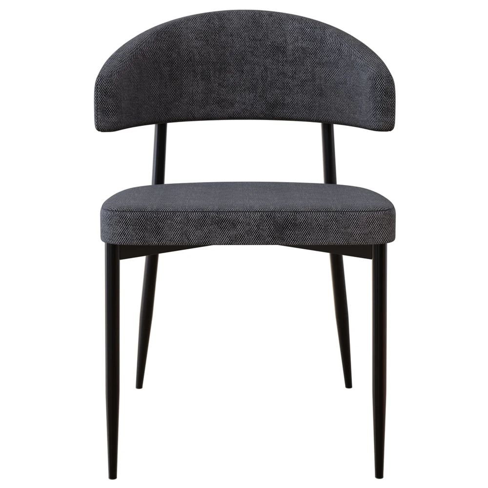 Cadeira de Jantar Estofada Fixa Chloe M25 Linho Lautrec Grafite - Mpozenato