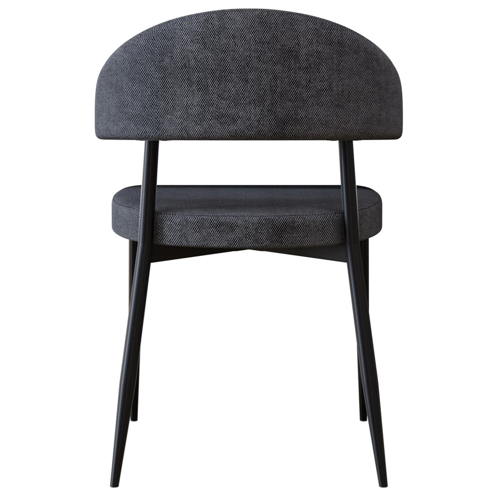 Cadeira de Jantar Estofada Fixa Chloe M25 Linho Lautrec Grafite - Mpozenato