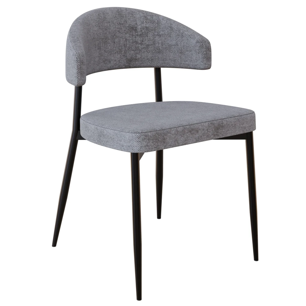 Cadeira de Jantar Estofada Kit 2 Chloe M25 Linho Lautrec Cinza - Mpozenato