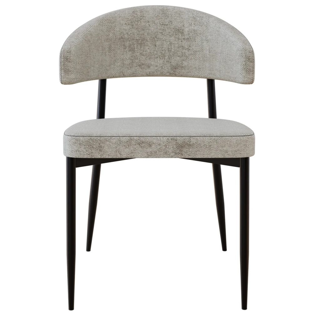 Cadeira de Jantar Estofada Fixa Chloe M25 Linho Lautrec Off - Mpozenato