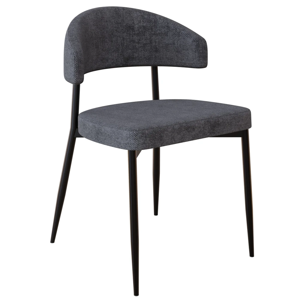 Cadeira de Jantar Estofada Kit 2 Chloe M25 Linho Lautrec Grafite - Mpozenato
