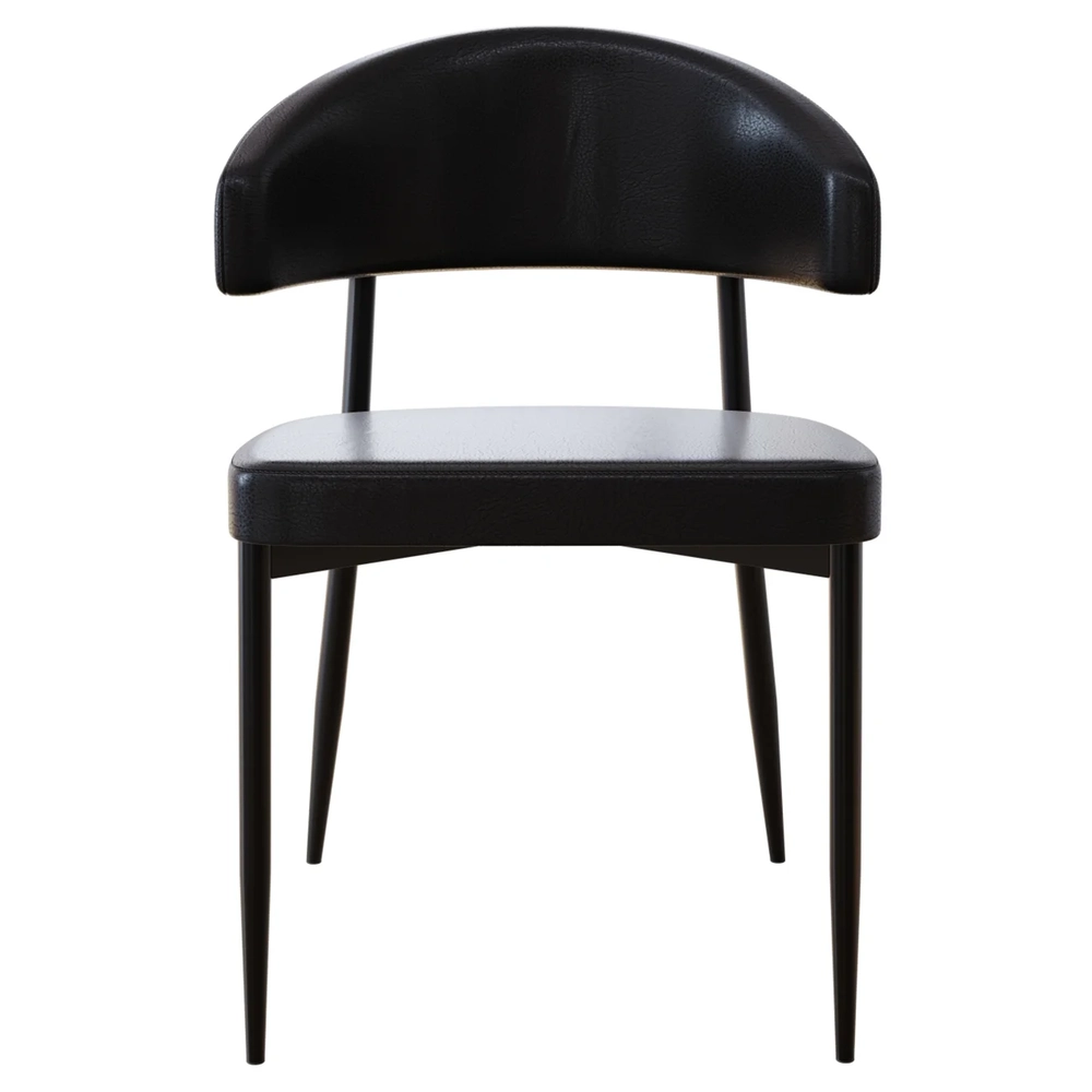 Cadeira de Jantar Estofada Kit 6 Chloe M25 Sintético Preto - Mpozenato