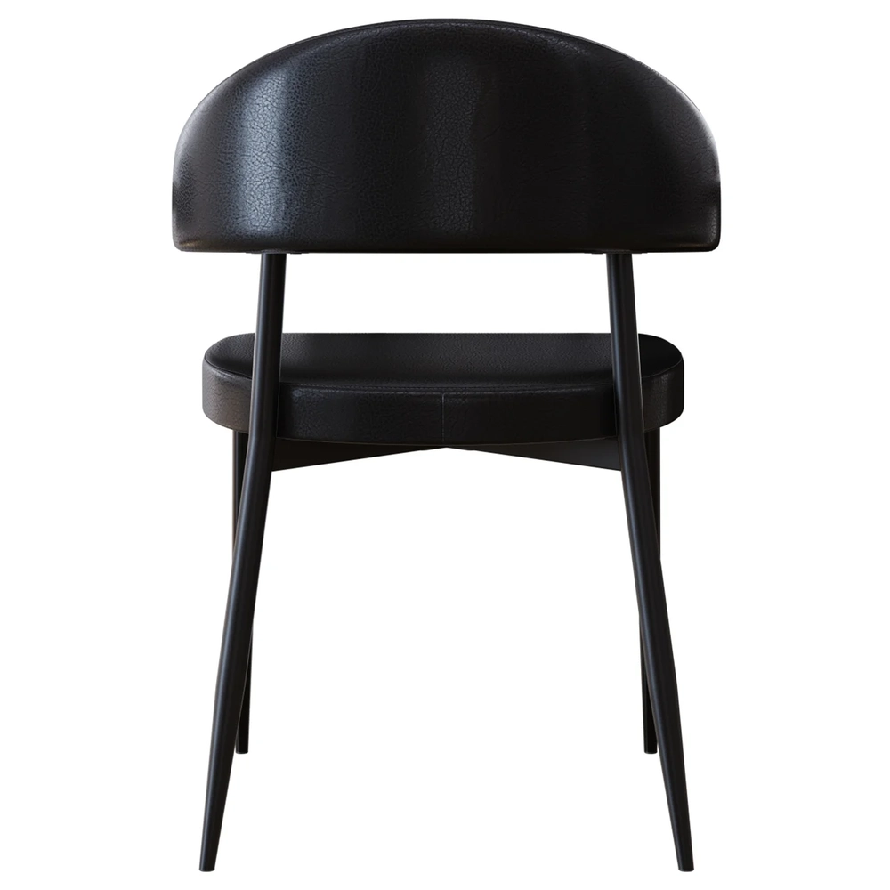 Cadeira de Jantar Estofada Kit 6 Chloe M25 Sintético Preto - Mpozenato