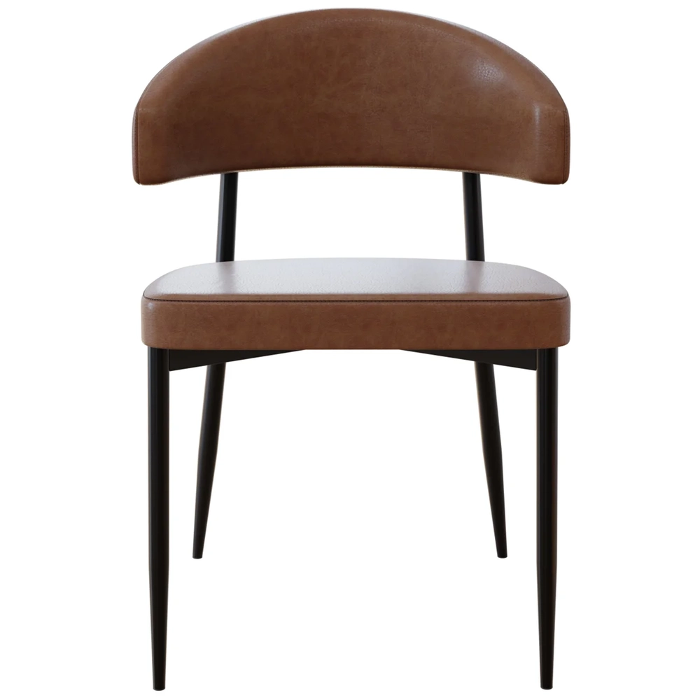 Cadeira de Jantar Estofada Kit 6 Chloe M25 Sintético Marrom - Mpozenato