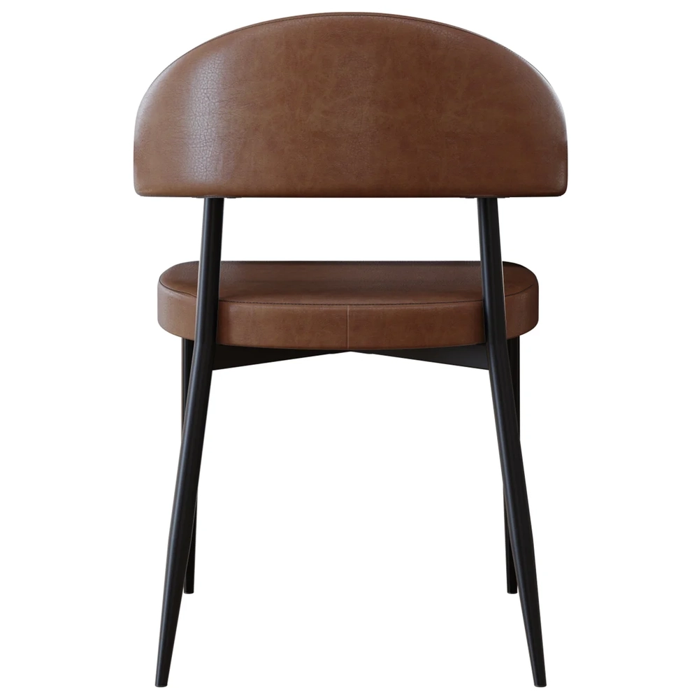 Cadeira de Jantar Estofada Kit 6 Chloe M25 Sintético Marrom - Mpozenato