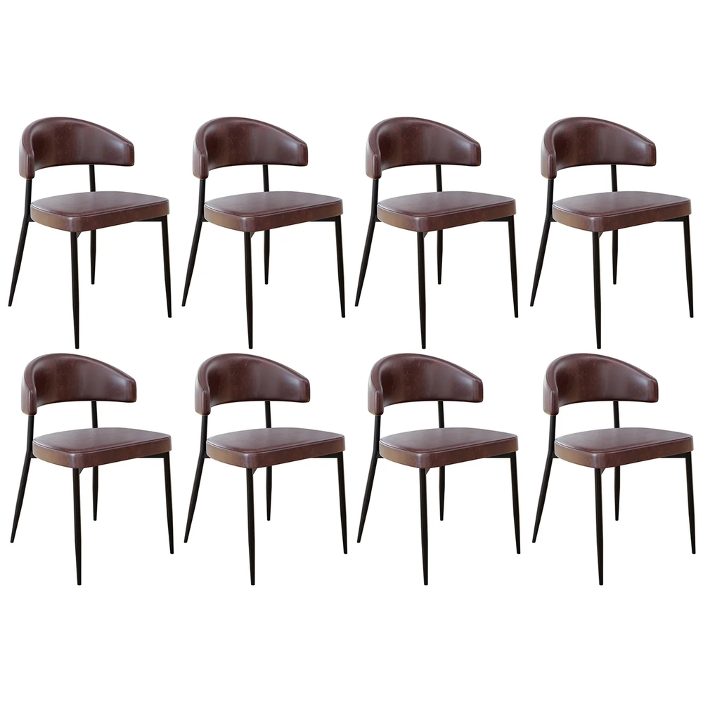 Cadeira de Jantar Estofada Kit 8 Chloe M25 Sintético Café - Mpozenato
