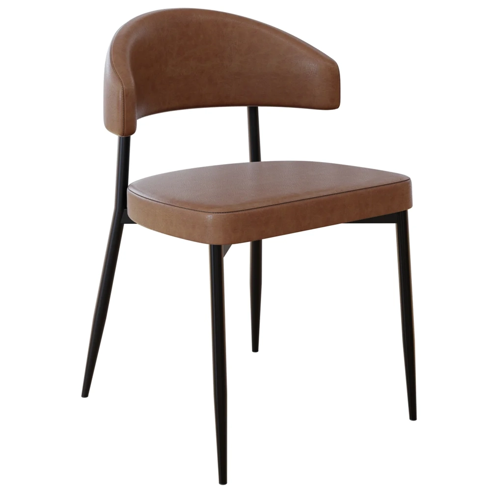 Cadeira de Jantar Estofada Kit 8 Chloe M25 Sintético Marrom - Mpozenato