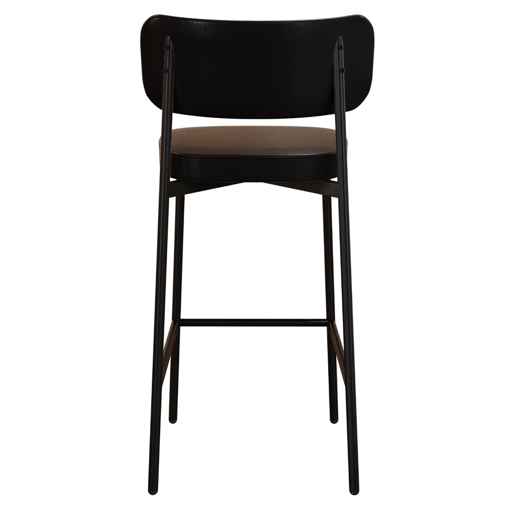 Banqueta Alta Bar Estofada Ella M25 Sintético Preto - Mpozenato