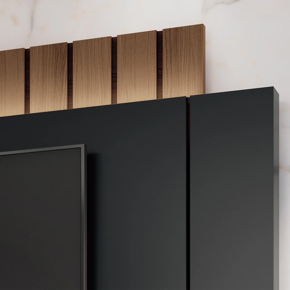 Painel TV 70 Pol 219cm Bancada Suspensa Illuna H01 Preto/Castanho - Mpozenato