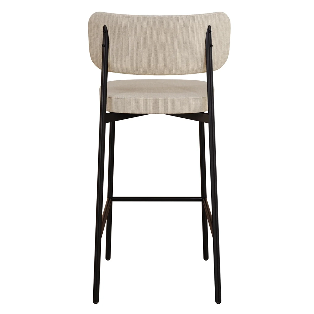 Banqueta Alta Bar Estofada Kit 2 Ella M25 Linho Areia - Mpozenato