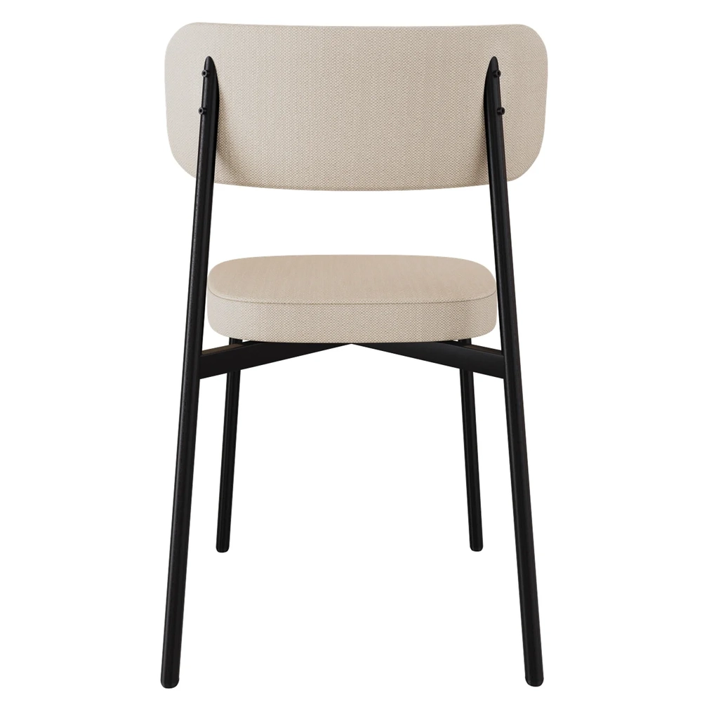 Cadeira de Jantar Estofada Fixa Ella M25 Linho Areia - Mpozenato