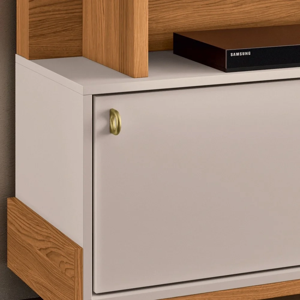 Estante Painel de TV 65 Pol 180cm Bold Cinamomo/Off White - HB Móveis