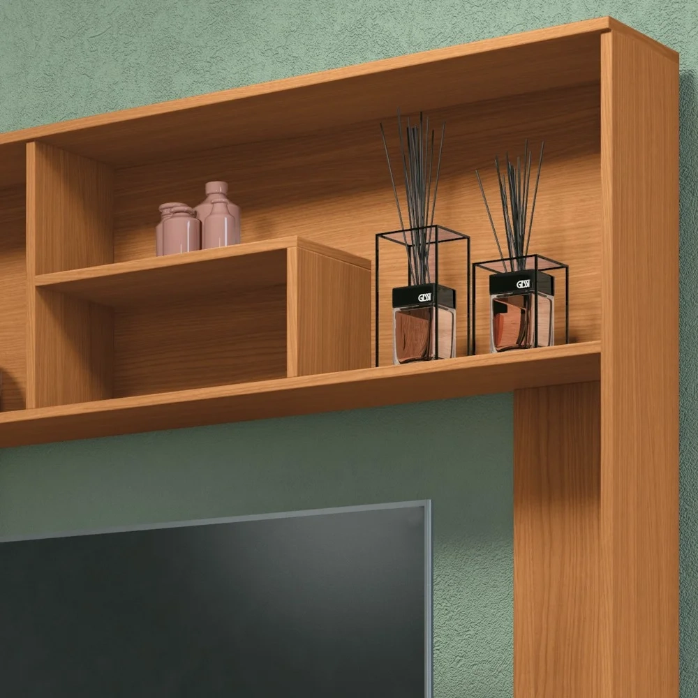 Estante Painel de TV 75 Pol Montane Off White/Cinamomo - HB Móveis